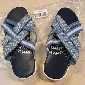 Women’s Blue and White Strappy Sandals